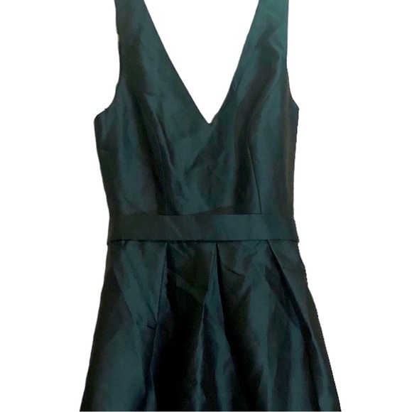 NWT Alfred Sung Satin High Low Gown Hunter Green Size 6 - Picture 9 of 10